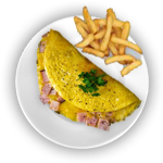 Ham Omelette & Chips 